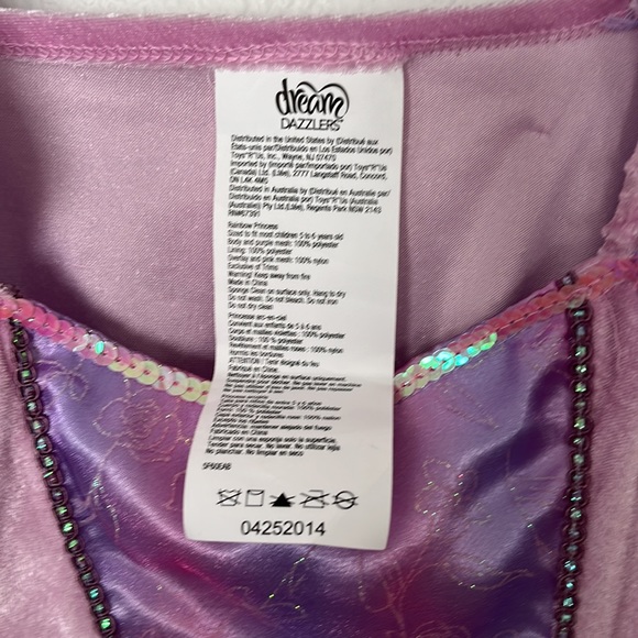 👑PRINCESS DRESS BY DREAM DAZZLERS PINK & PURPLE GIRLS SIZE 5/6 EXCELLENT COND. - Picture 5 of 7